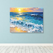 Toile Sunset Beach Premium Wrapper Canvas Wall Art (Insitu (Plancher de Bois))