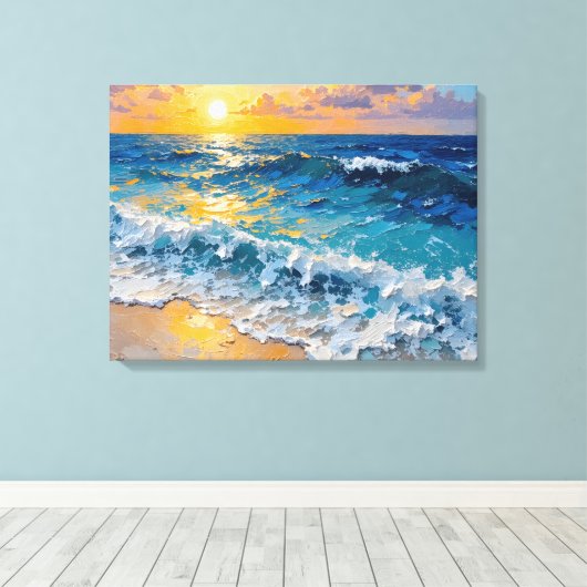 Toile Sunset Beach Premium Wrapper Canvas Wall Art (Insitu (Plancher de Bois))