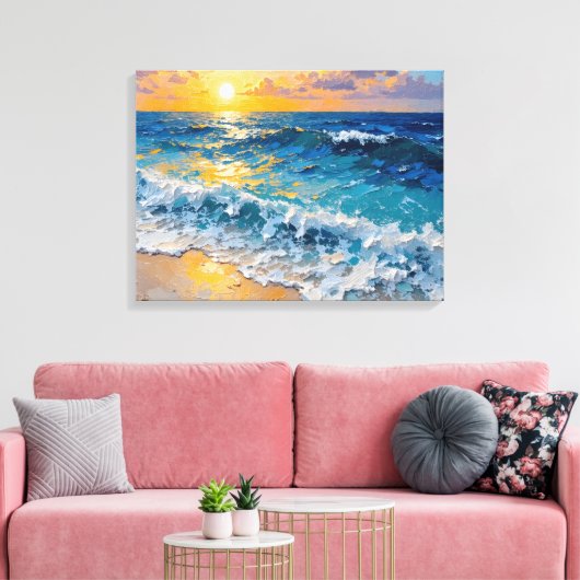 Toile Sunset Beach Premium Wrapper Canvas Wall Art (Insitu(Salon))
