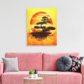 Toile Sunset de Bonsai Tree (Insitu(Salon))
