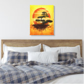Toile Sunset de Bonsai Tree (Insitu(Chambre))