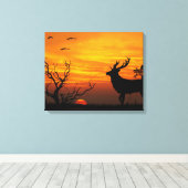 Toile Sunset Deer (Insitu (Plancher de Bois))