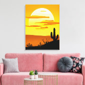 Toile Sunset du désert du sud-ouest avec Cactus (Insitu(Salon))