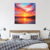 Toile Sunset Lake - Pastel Painting Style Art (Insitu(Chambre))