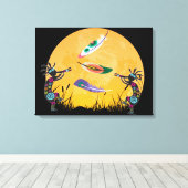 Toile Sunset Moon Kokopelli et Feathers (Insitu (Plancher de Bois))