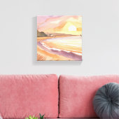 Toile Sunset plage | Belle aquarelle peinture (Insitu(Salon))