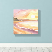 Toile Sunset plage | Belle aquarelle peinture (Insitu (Plancher de Bois))