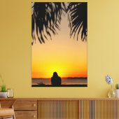 Toile Sunset Silhouette: Tropical Serenity (Insitu(Salon))
