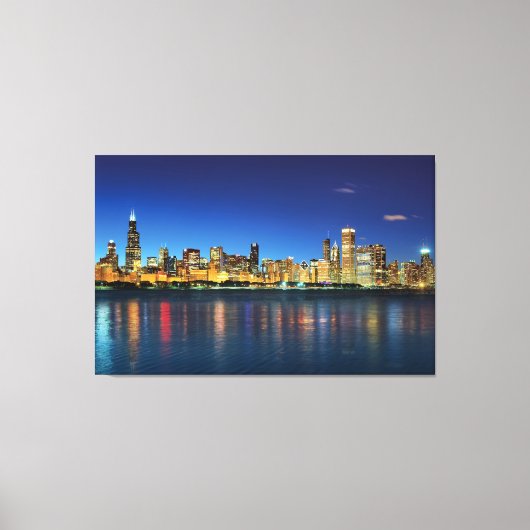 Toile Sunset Skyline de Chicago (Recto)