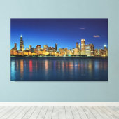 Toile Sunset Skyline de Chicago (Insitu (Plancher de Bois))