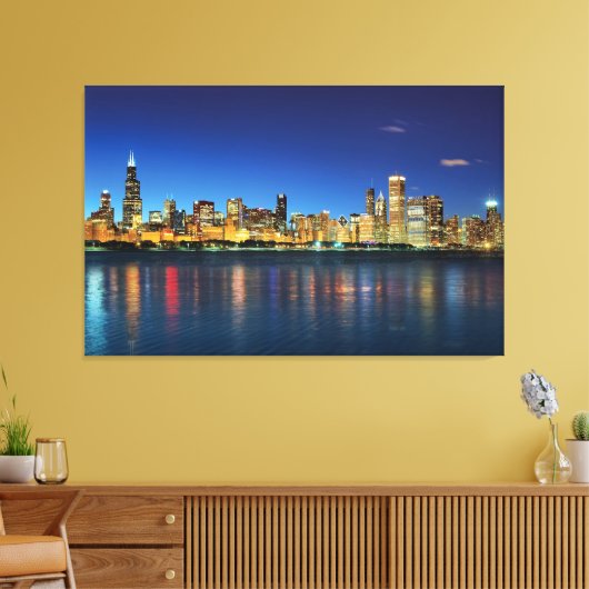 Toile Sunset Skyline de Chicago (Insitu(Salon))