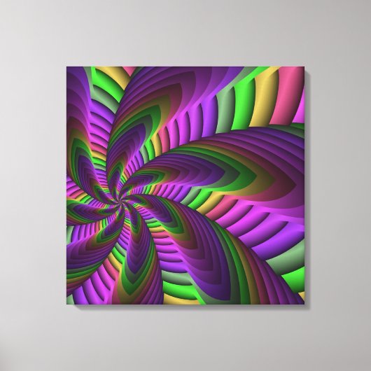 Toile Super Énergétique coloré Neon Motif fractal (Recto)