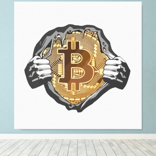 Toile Super héros Bitcoin (Insitu (Plancher de Bois))