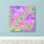 Toile Super Trippy Boho Jewel Tone arc-en-ciel Fractal (Insitu (Plancher de Bois))