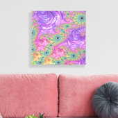 Toile Super Trippy Boho Jewel Tone arc-en-ciel Fractal (Insitu(Salon))