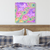 Toile Super Trippy Boho Jewel Tone arc-en-ciel Fractal (Insitu(Chambre))