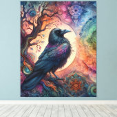 Toile Superbe Crow Tree of Life Mandala Pagan Gothique (Insitu (Plancher de Bois))