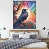 Toile Superbe Crow Tree of Life Mandala Pagan Gothique (Insitu(Chambre))
