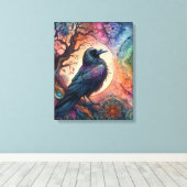 Toile Superbe Crow Tree of Life Mandala Pagan Gothique (Insitu (Plancher de Bois))