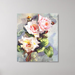 Toile Superbe Elégante Roses Rose Aquarelle Peinture