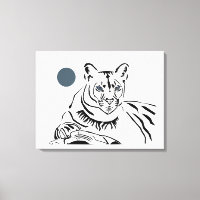 Superbe peinture minimaliste Lion de montagne