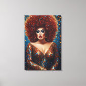 Toile Superbe Red Bombshell Drag Queen Portrait (Recto)