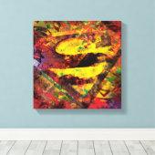 Toile Superman S-Shield | Logo Grunge (Insitu (Plancher de Bois))