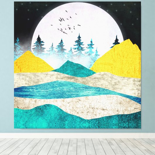 Toile Supermoon Rising Landscape (Insitu (Plancher de Bois))