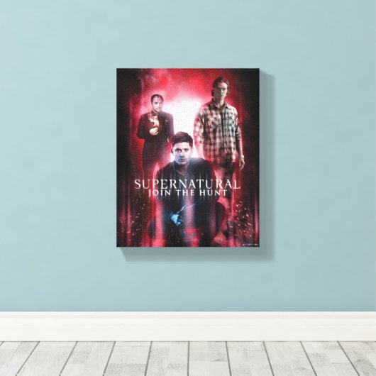 Toile Supernatural Crowley, Dean et Sam (Insitu (Plancher de Bois))