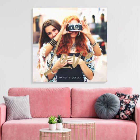 Toile Superposition de script de brosse d'amour d'or mod (Insitu(Salon))