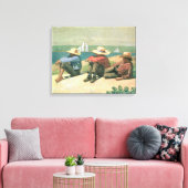Toile Sur la plage, 1875 (w/c) (Insitu(Salon))