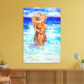 Toile Sur le rivage - Peinture à l'aquarelle (Insitu(Salon))