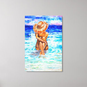 Toile Sur le rivage - Peinture à l'aquarelle