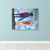 Toile Surf de yoga cool Coucher de soleil (Insitu (Plancher de Bois))