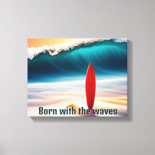 Toile Surf Droit Dans Le Sable De Plage