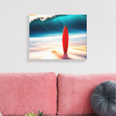 Toile Surf Droit Dans Le Sable De Plage (Insitu(Salon))