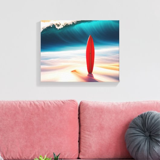 Toile Surf Droit Dans Le Sable De Plage (Insitu(Salon))