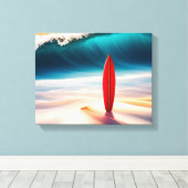 Toile Surf Droit Dans Le Sable De Plage (Insitu (Plancher de Bois))