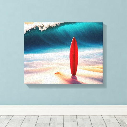 Toile Surf Droit Dans Le Sable De Plage (Insitu (Plancher de Bois))