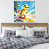 Toile Surf Gecko Riding Les Vagues (Insitu(Chambre))