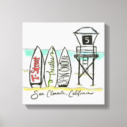 Toile Surf San Clemente Canvas Art Mur (Recto)