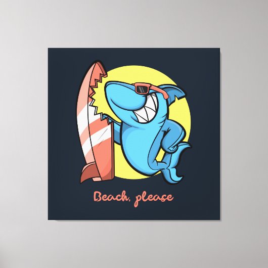 Toile Surf Shark Beach S'il vous plaît (Recto)