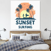 Toile Surf - Surf au coucher du soleil (Insitu(Chambre))