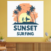 Toile Surf - Surf au coucher du soleil (Insitu(Salon))