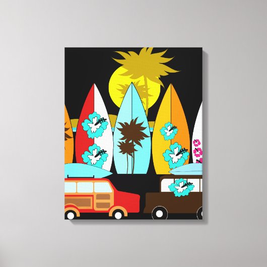 Toile Surfboards Beach Bum Surfing Hippie Vans (Recto)