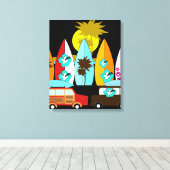 Toile Surfboards Beach Bum Surfing Hippie Vans (Insitu (Plancher de Bois))