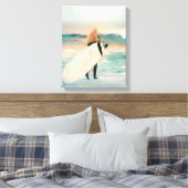 Toile Surfer Girl Ocean Waves | Maison de plage (Insitu(Chambre))