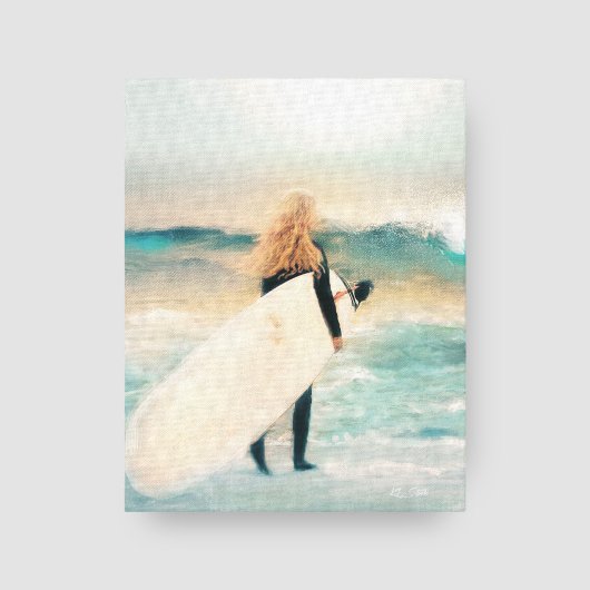 Toile Surfer Girl Ocean Waves | Maison de plage