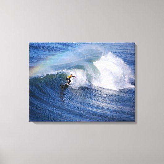 Toile Surfer sous arc-en-ciel (Recto)
