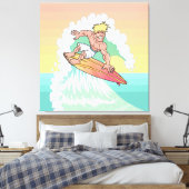 Toile Surfeur de coucher de soleil cool (Insitu(Chambre))